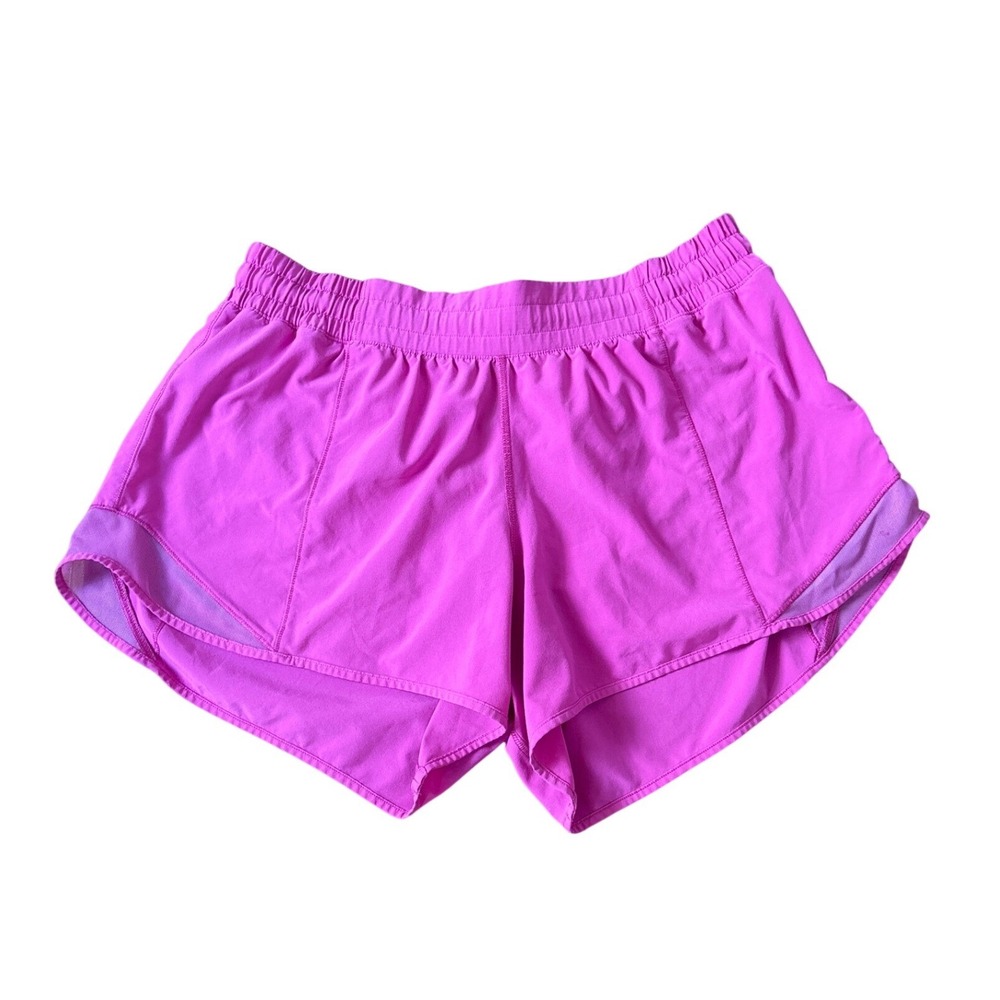 Lululemon Hotty Hot Running Shorts Women Hot Pink Low Rise Lined SIZE 12